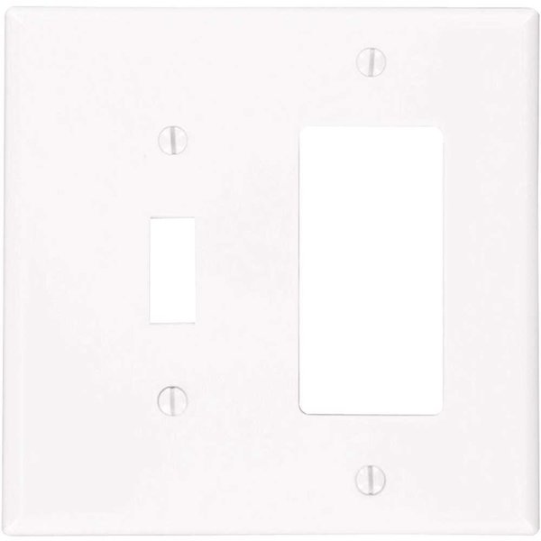 Leviton White 2-Gang 1-Toggle/1-Decorator/Rocker Wall Plate R52-PJ126-00W